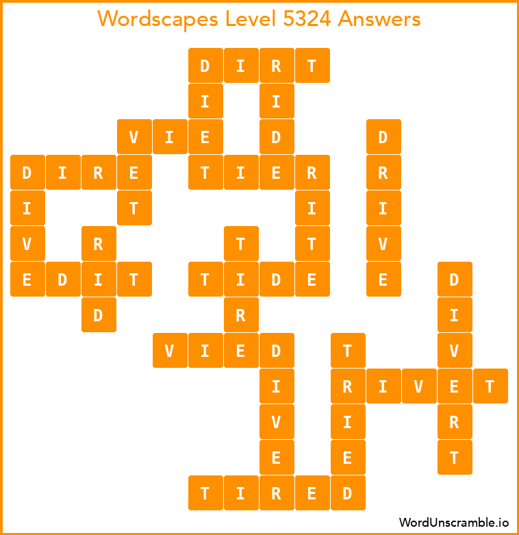 Wordscapes Level 5324 Answers