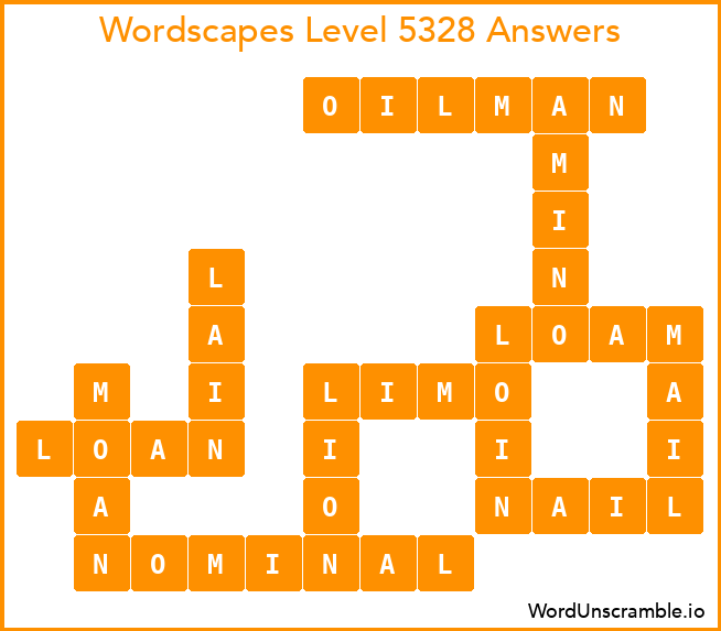 Wordscapes Level 5328 Answers