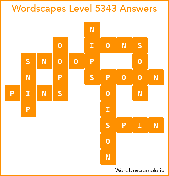 Wordscapes Level 5343 Answers