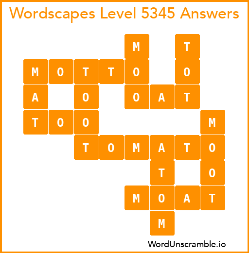 Wordscapes Level 5345 Answers
