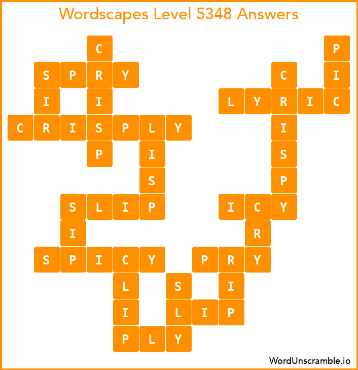 Wordscapes Level 5348 Answers