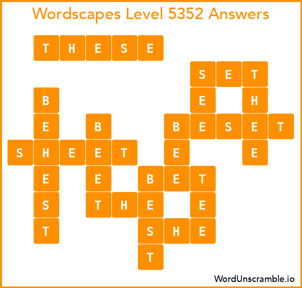 Wordscapes Level 5352 Answers