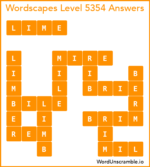 Wordscapes Level 5354 Answers