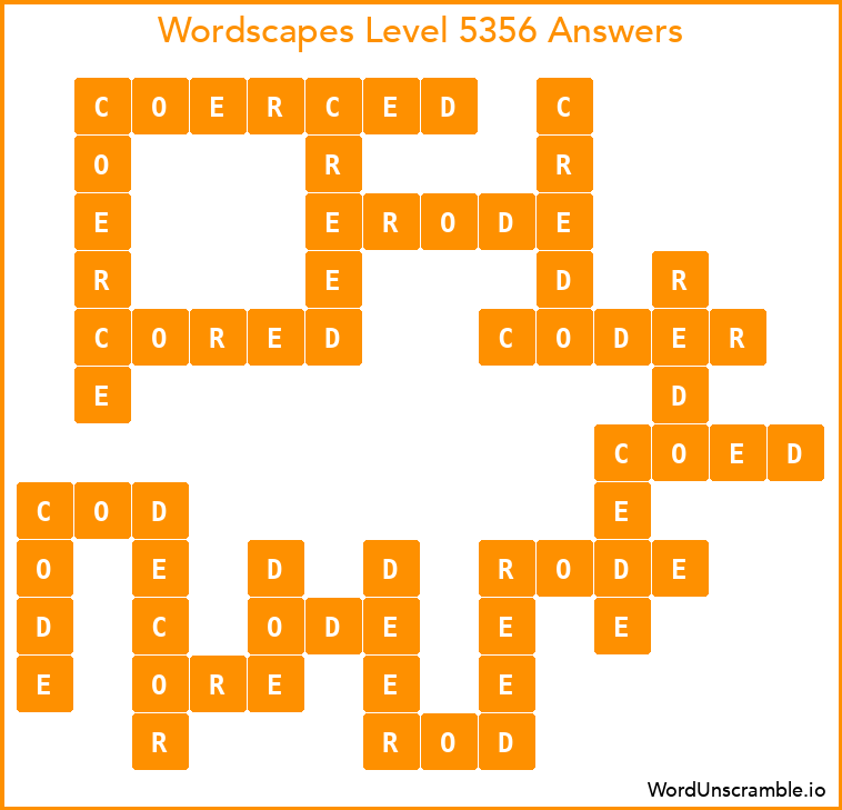 Wordscapes Level 5356 Answers
