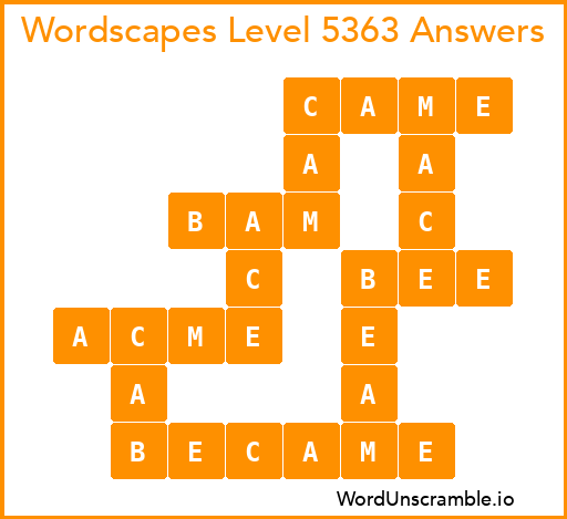 Wordscapes Level 5363 Answers