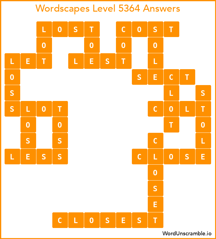 Wordscapes Level 5364 Answers