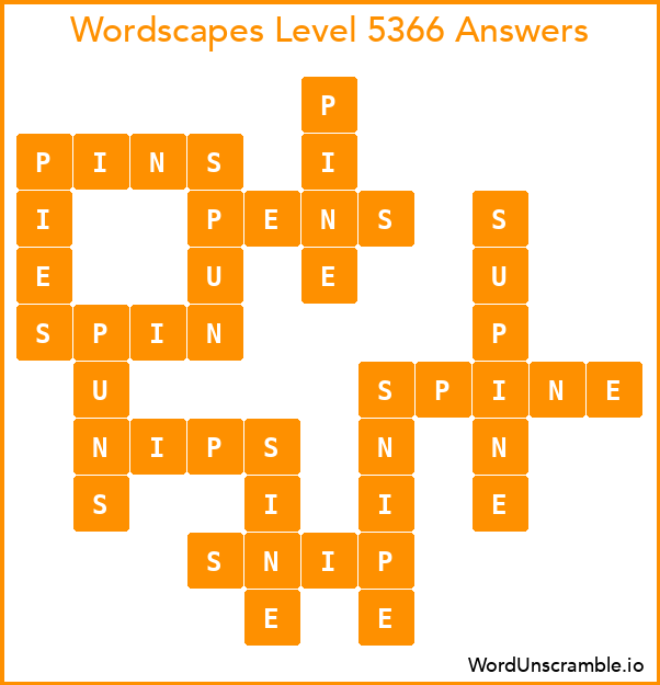 Wordscapes Level 5366 Answers