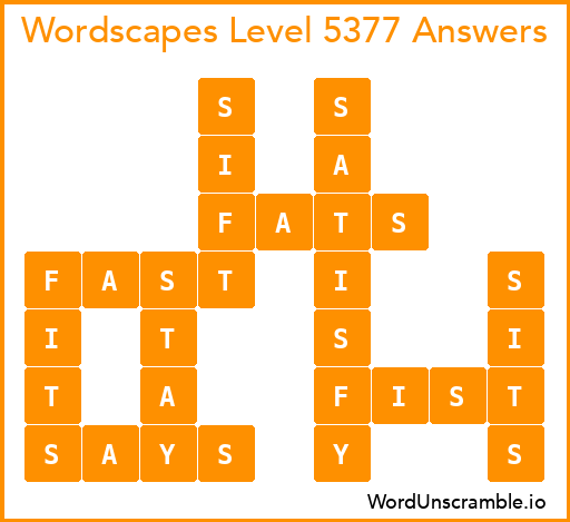 Wordscapes Level 5377 Answers