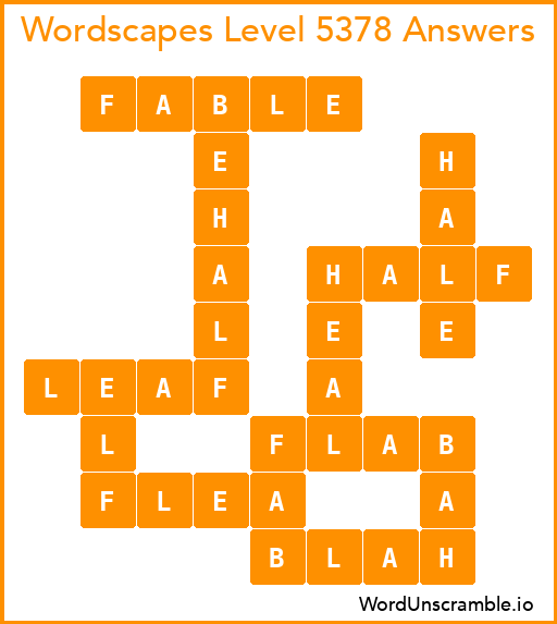 Wordscapes Level 5378 Answers
