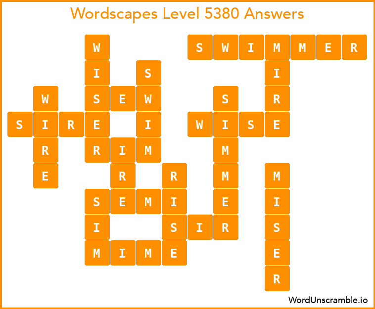 Wordscapes Level 5380 Answers