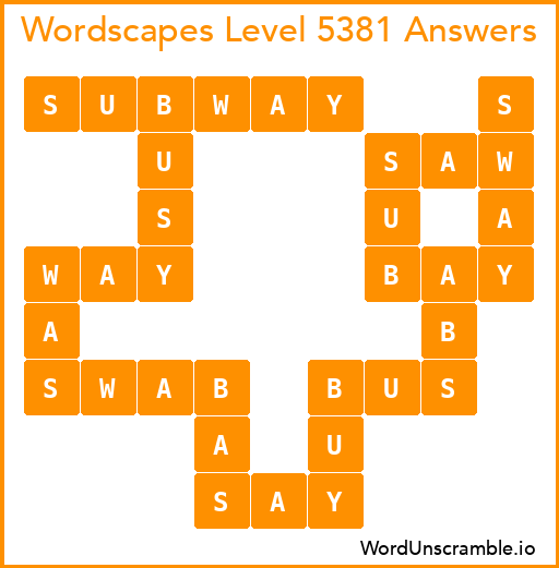 Wordscapes Level 5381 Answers