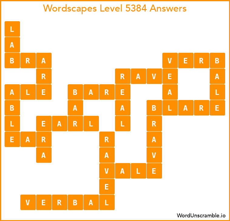 Wordscapes Level 5384 Answers