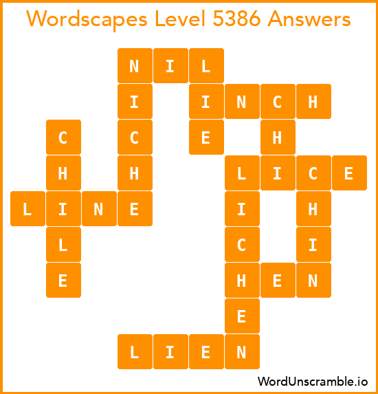 Wordscapes Level 5386 Answers