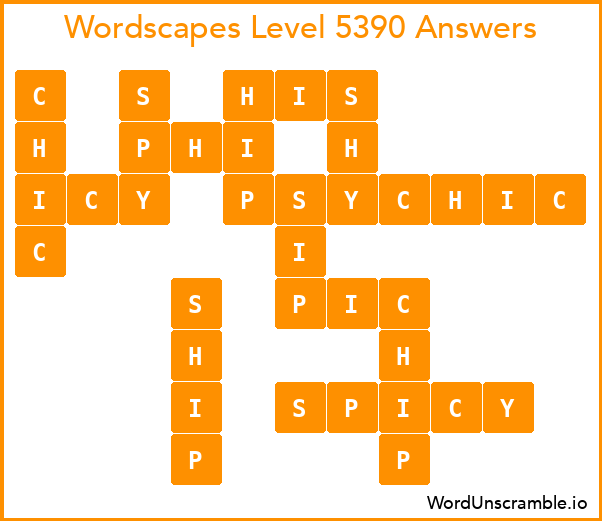 Wordscapes Level 5390 Answers