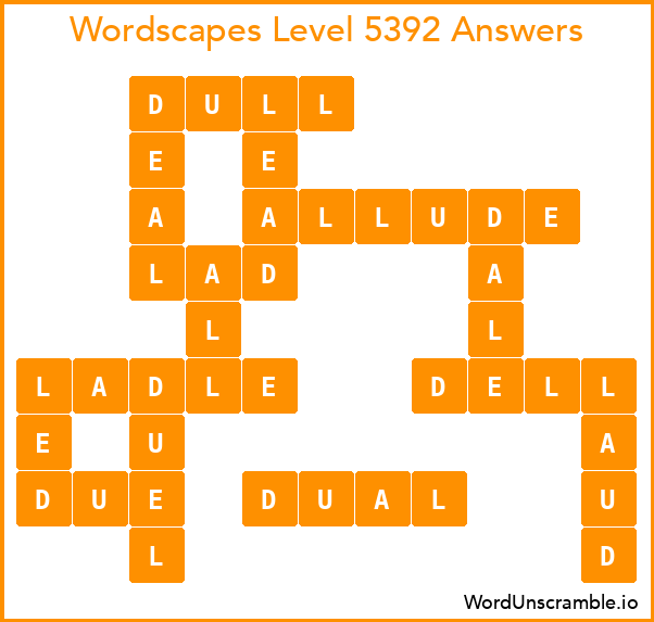 Wordscapes Level 5392 Answers
