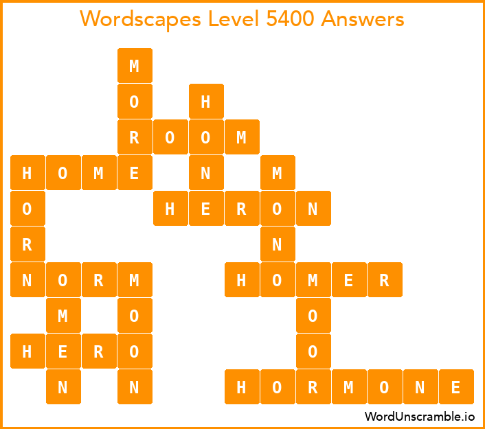 Wordscapes Level 5400 Answers