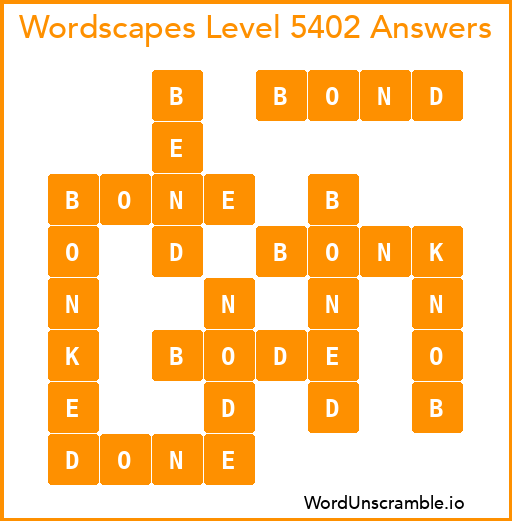 Wordscapes Level 5402 Answers