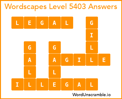 Wordscapes Level 5403 Answers