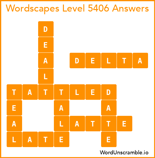 Wordscapes Level 5406 Answers