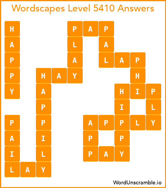 Wordscapes Level 5410 Answers