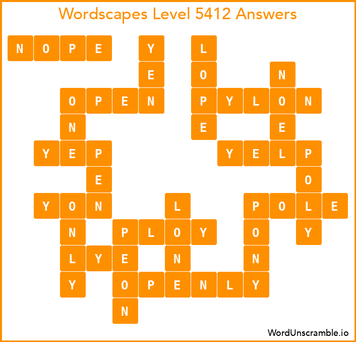 Wordscapes Level 5412 Answers