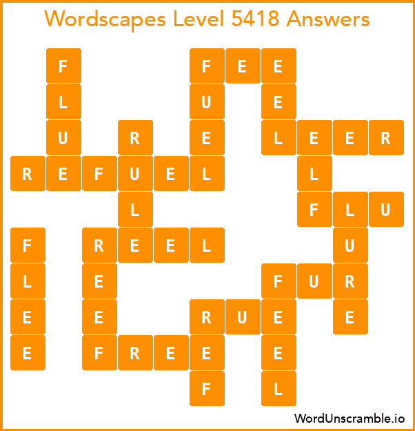 Wordscapes Level 5418 Answers