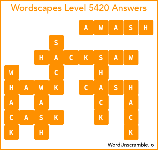 Wordscapes Level 5420 Answers