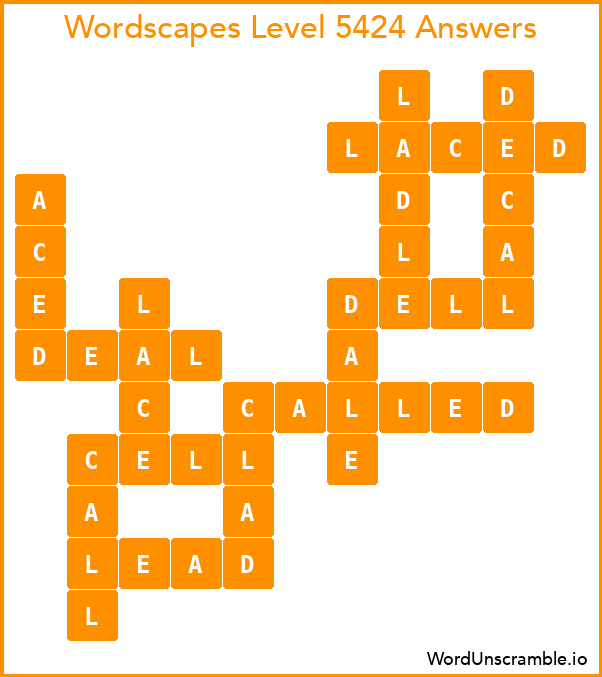 Wordscapes Level 5424 Answers