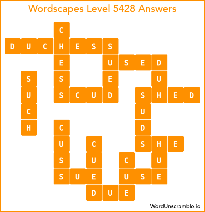 Wordscapes Level 5428 Answers