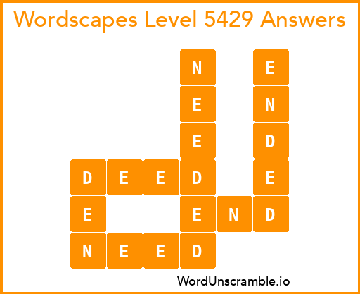 Wordscapes Level 5429 Answers