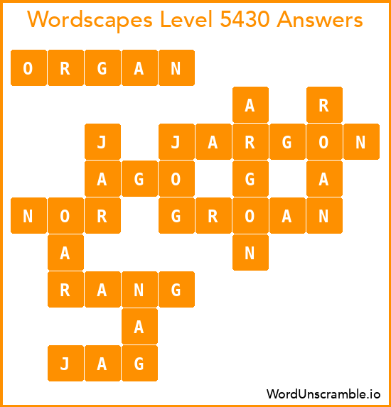 Wordscapes Level 5430 Answers