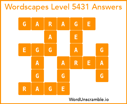Wordscapes Level 5431 Answers