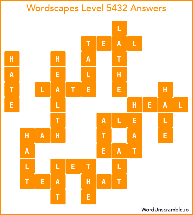 Wordscapes Level 5432 Answers