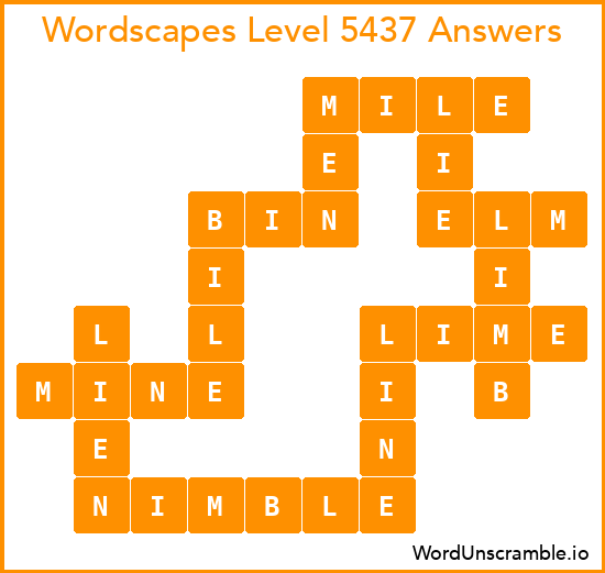 Wordscapes Level 5437 Answers