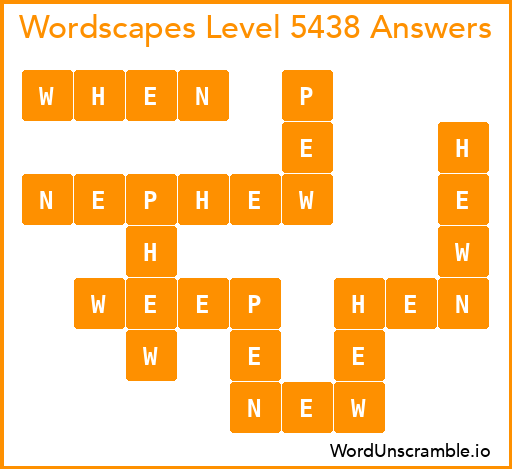Wordscapes Level 5438 Answers