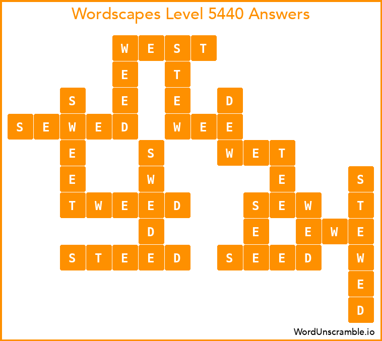 Wordscapes Level 5440 Answers