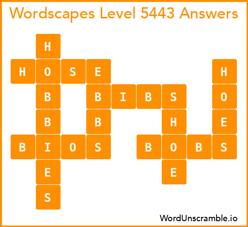 Wordscapes Level 5443 Answers