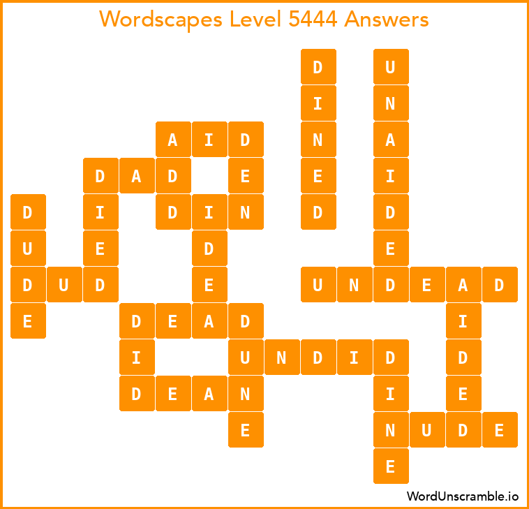 Wordscapes Level 5444 Answers