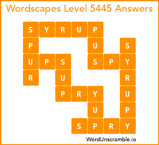 Wordscapes Level 5445 Answers