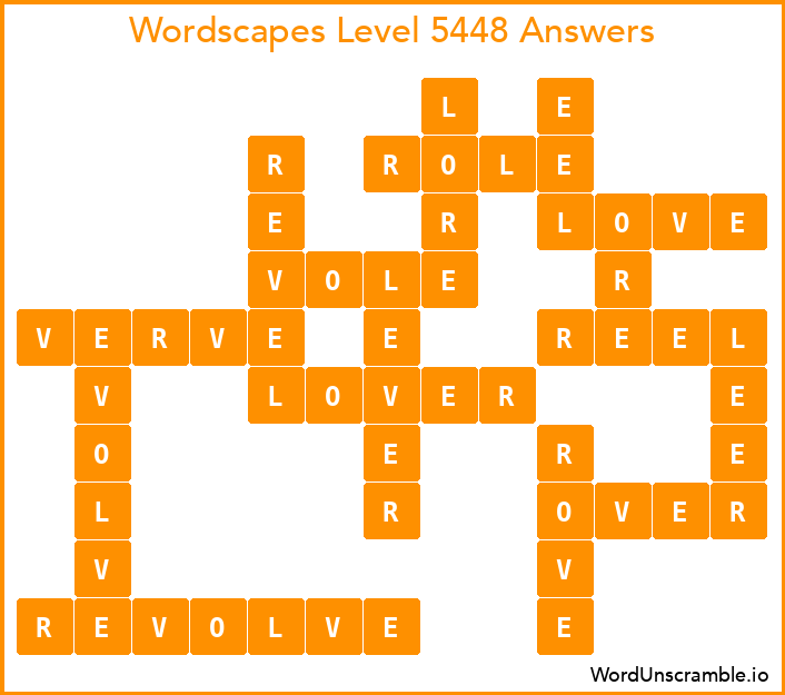 Wordscapes Level 5448 Answers