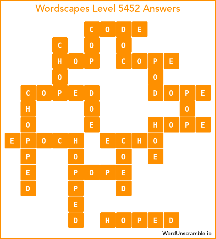Wordscapes Level 5452 Answers