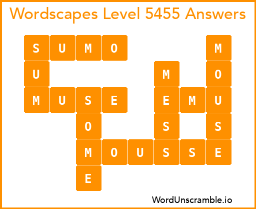 Wordscapes Level 5455 Answers