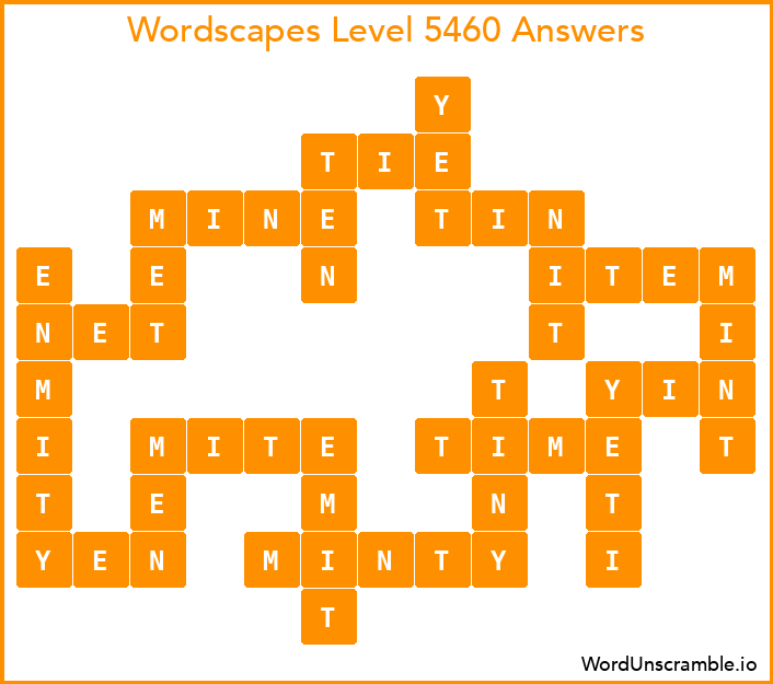 Wordscapes Level 5460 Answers