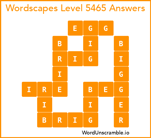 Wordscapes Level 5465 Answers