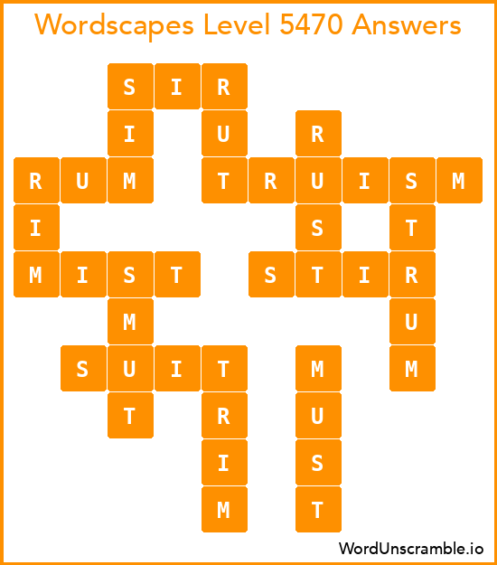 Wordscapes Level 5470 Answers