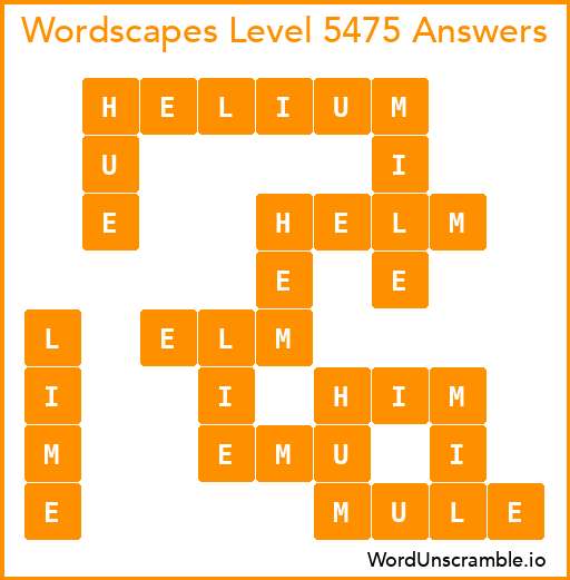 Wordscapes Level 5475 Answers