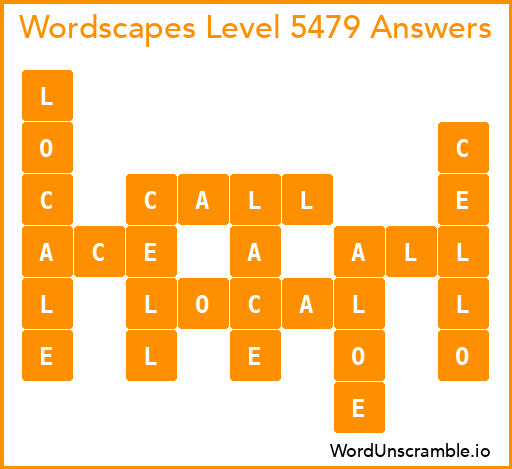 Wordscapes Level 5479 Answers