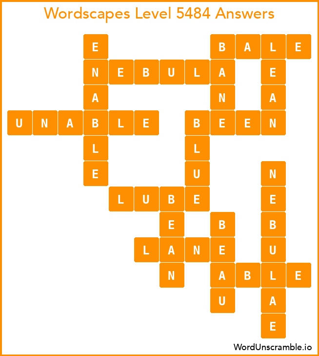 Wordscapes Level 5484 Answers