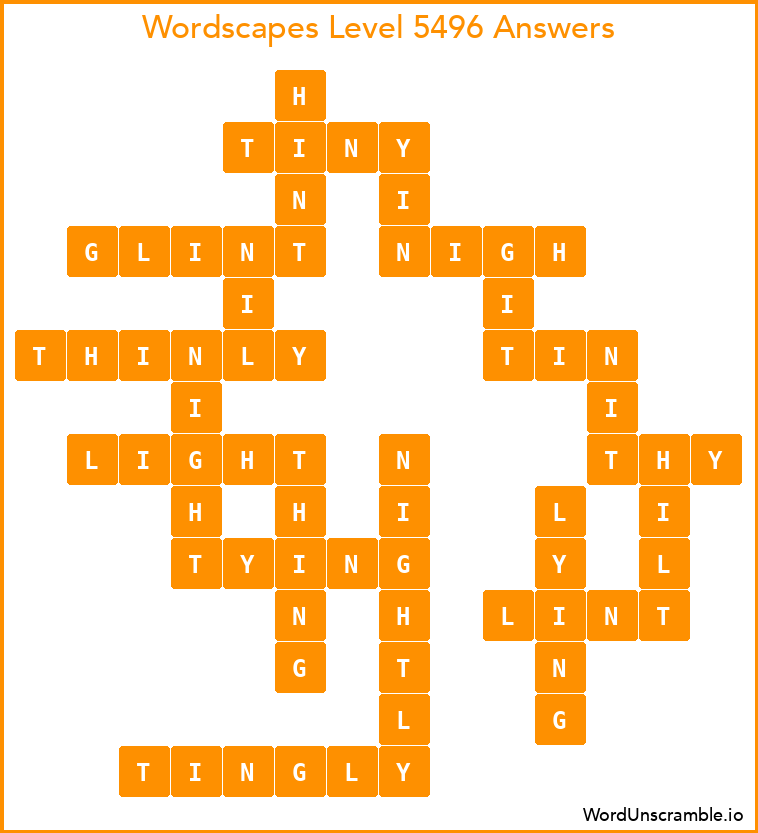 Wordscapes Level 5496 Answers
