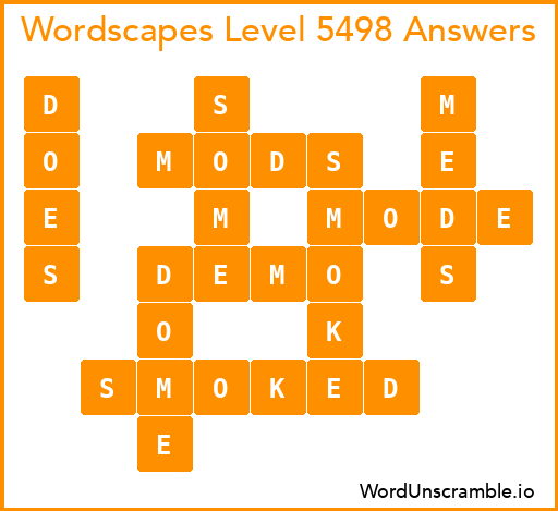 Wordscapes Level 5498 Answers